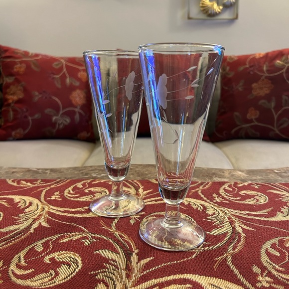Princess House Heritage Pilsner Glasses  Set of 2 Vintage - Picture 2 of 2